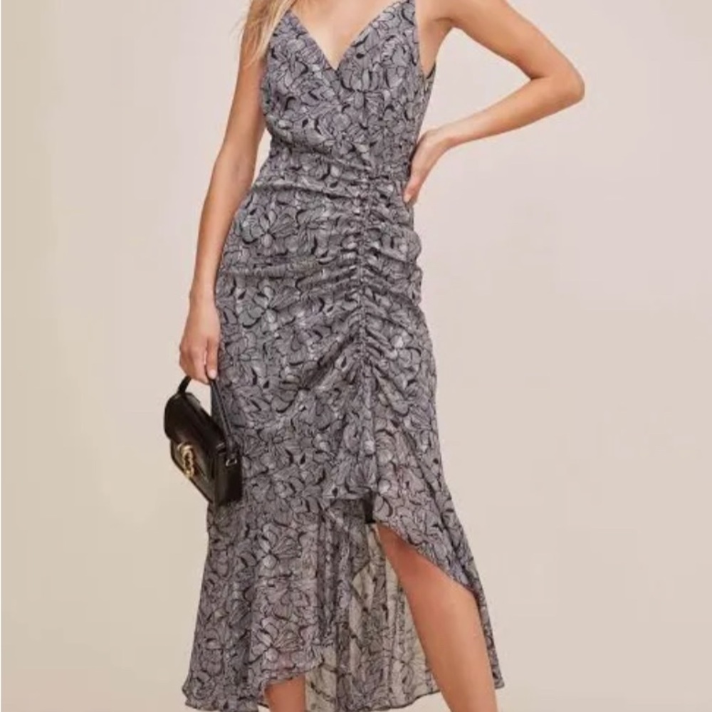 Astr the Label black and white midi dress